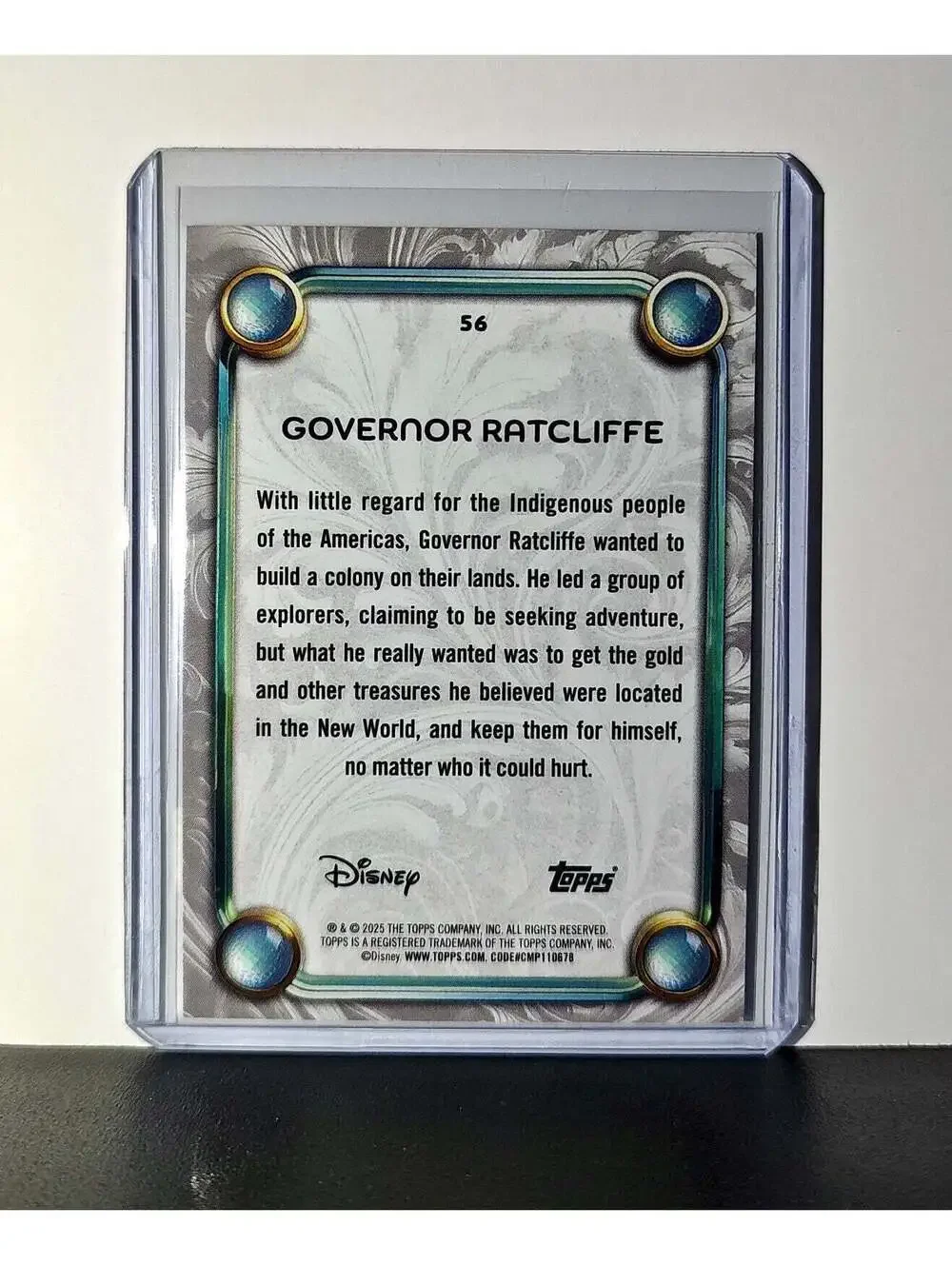 Governor Ratcliffe 2025 Topps Disney Wonder #56 Card Pocahontas
